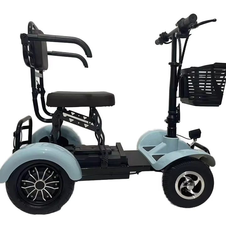Red Folding Electric Quadricycle 500W Motor Electric Scooter Adult Electric Quadricycle